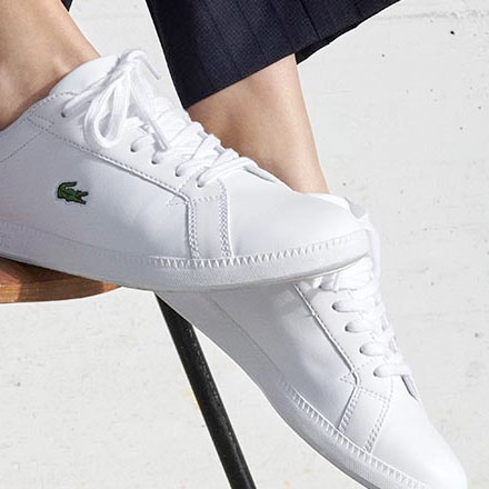 white lacoste sneakers