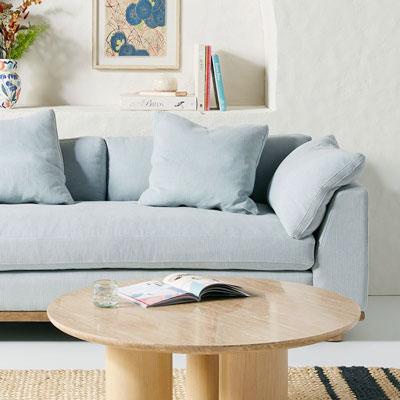 light blue sofa