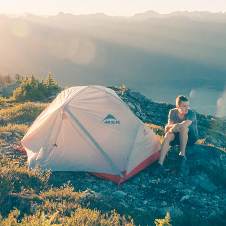 camping on canadian mountain